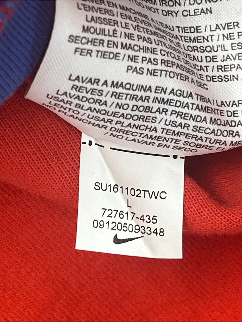 Nike Womens Blue Red Colorblock Graphic Sleeveless Athletic Tank Top Shirt Large